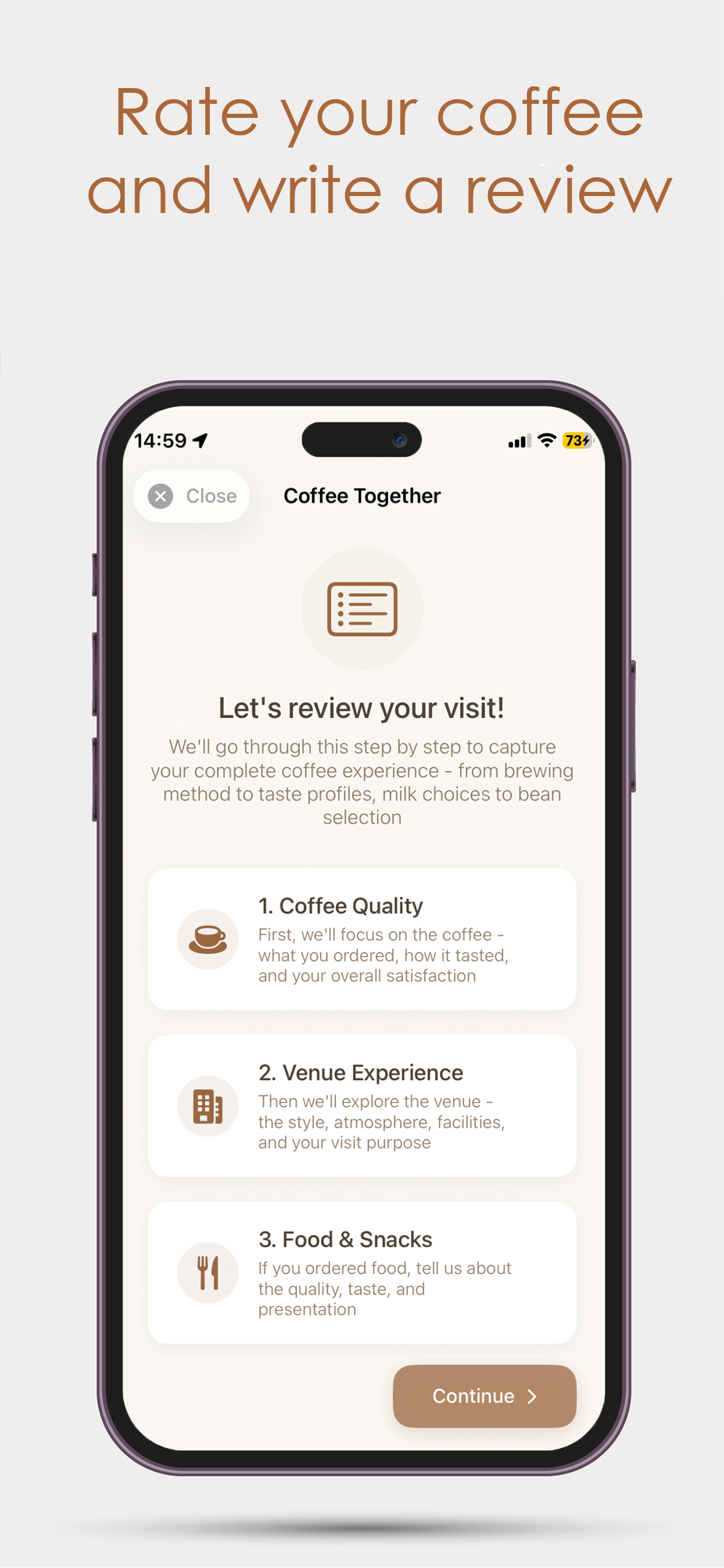 BeannThere review flow iPhone